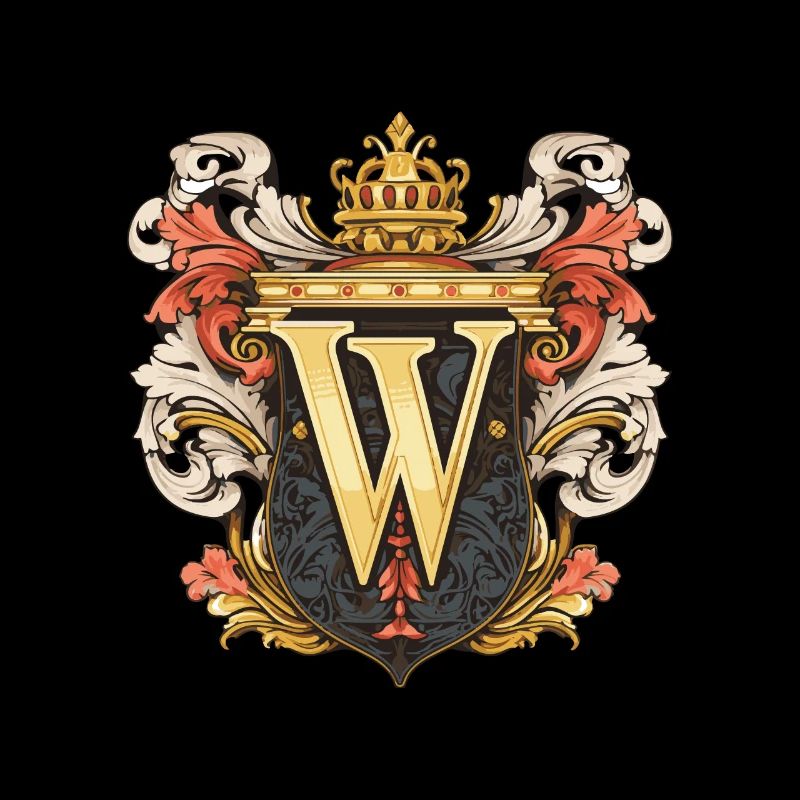 W Buchstabe Logo Krone