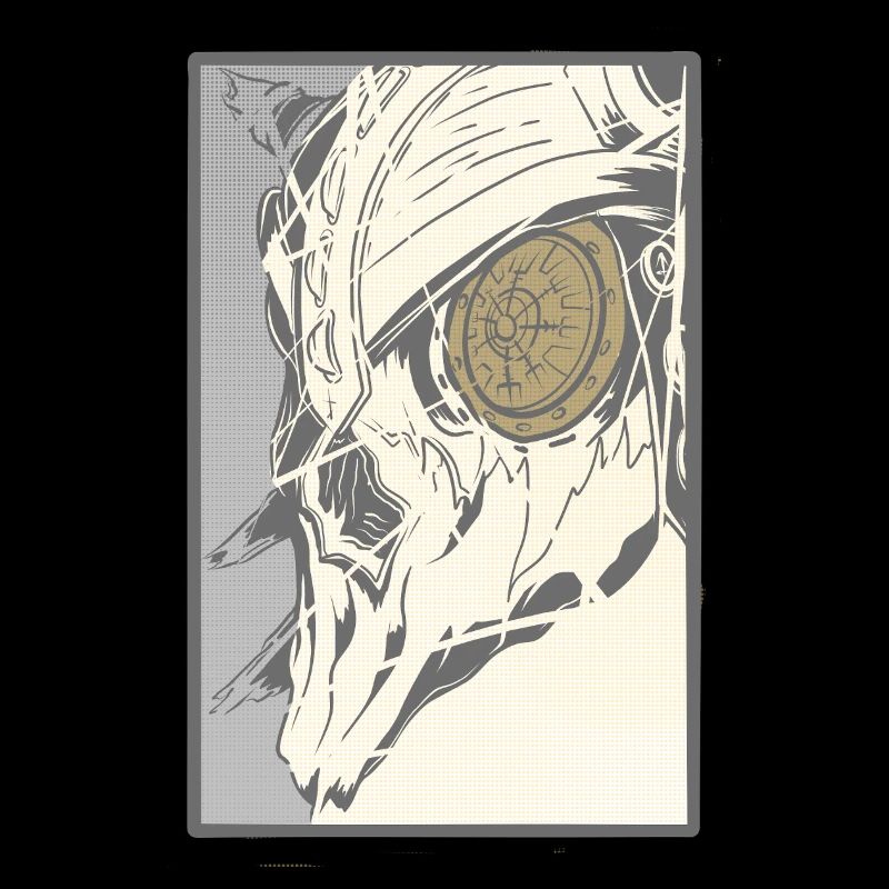 Steampunk skull with clockwork eye