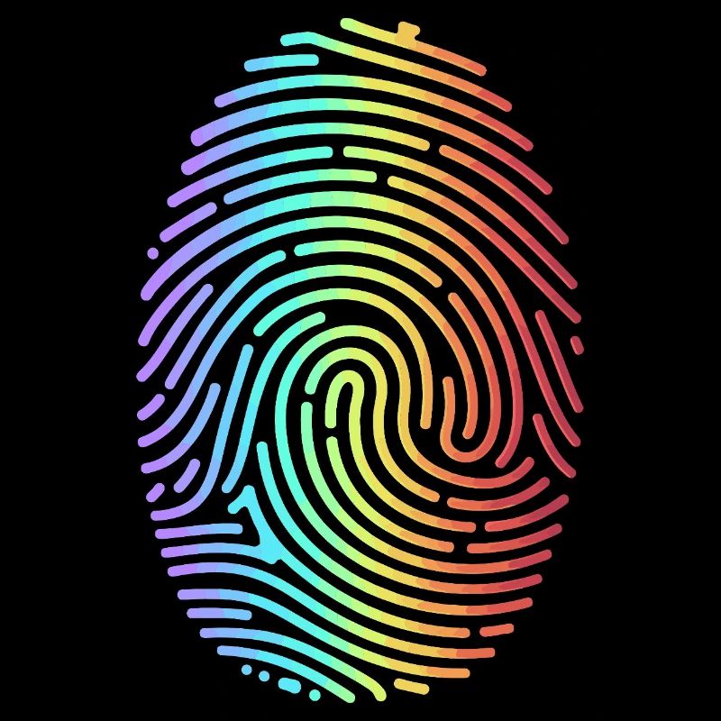 Empreinte digitale arc-en-ciel colorée