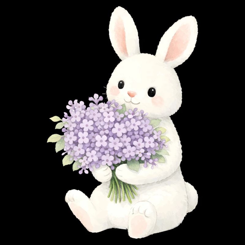 Hase mit Flieder Illustration 