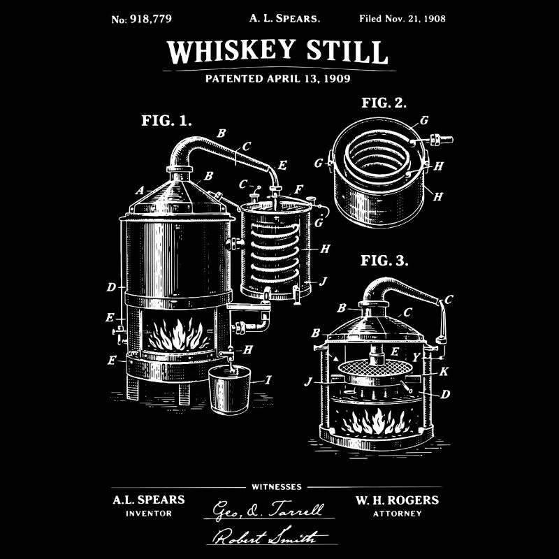 Whiskey Still Blueprint Sketch