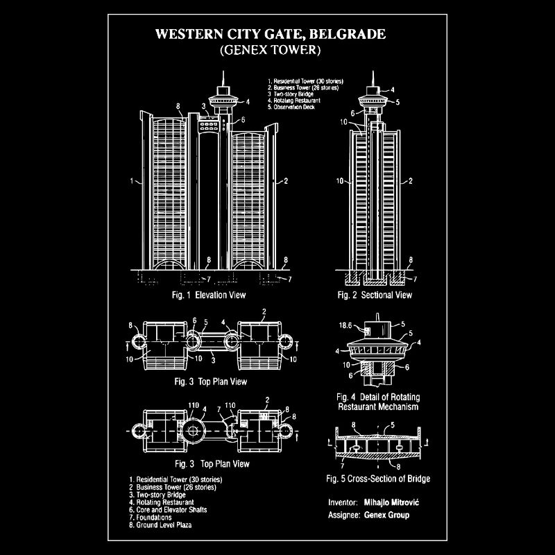 Plan de la Porte Ouest de Belgrade