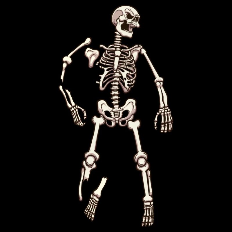 Squelette posé sur le sol