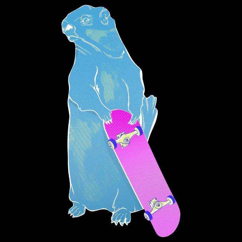 Murmeltier Woodchuck oder Murmeltier Skateboarding