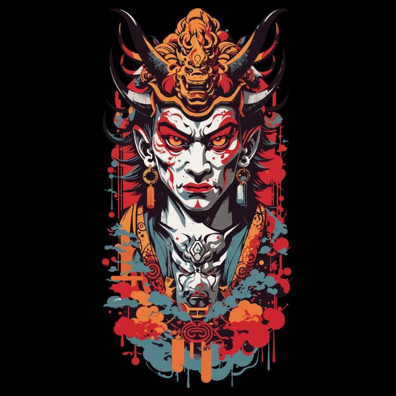 Oni Demon Anime Style Design Esthétique Rétro