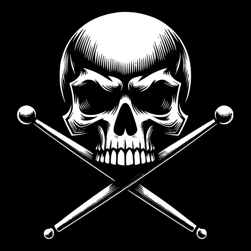 skull and crossed drumsticks