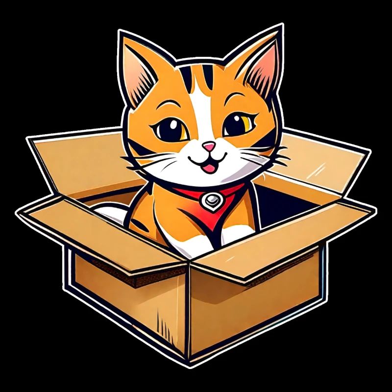 Cute cat in cardboard box