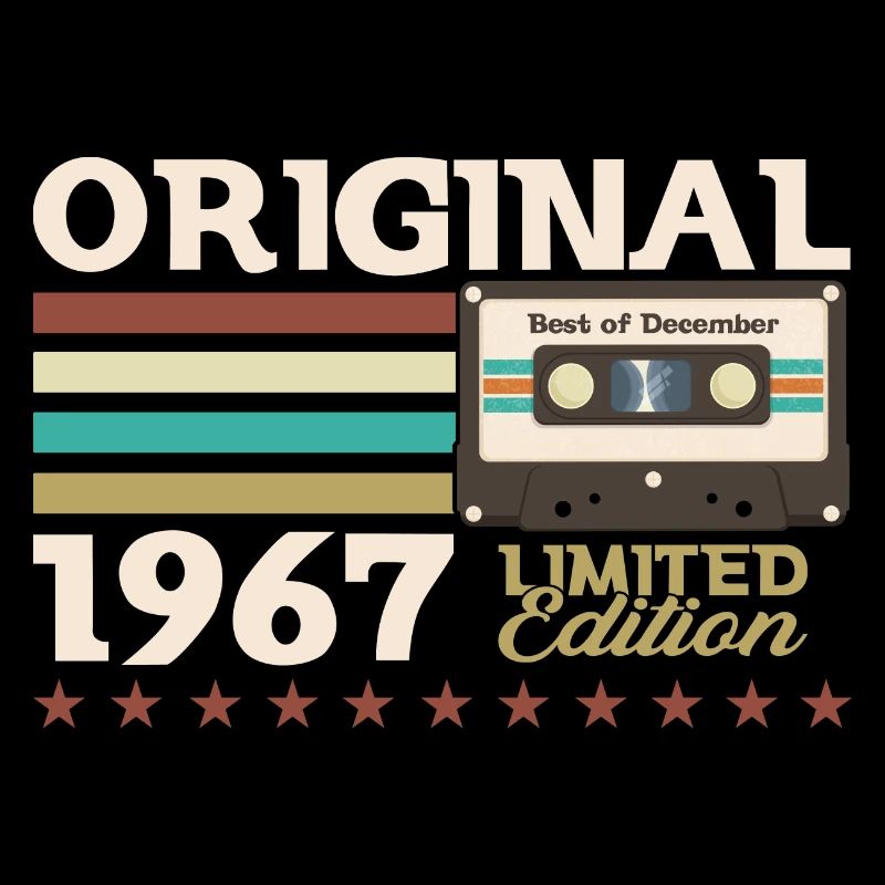 56e anniversaire Cassette décembre Vintage 1967
