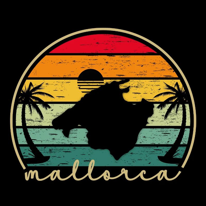 Mallorca Vintage Sunset Insel Retro Design