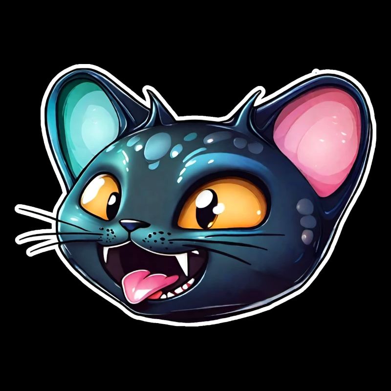 Drôle de visage de chat extraterrestre