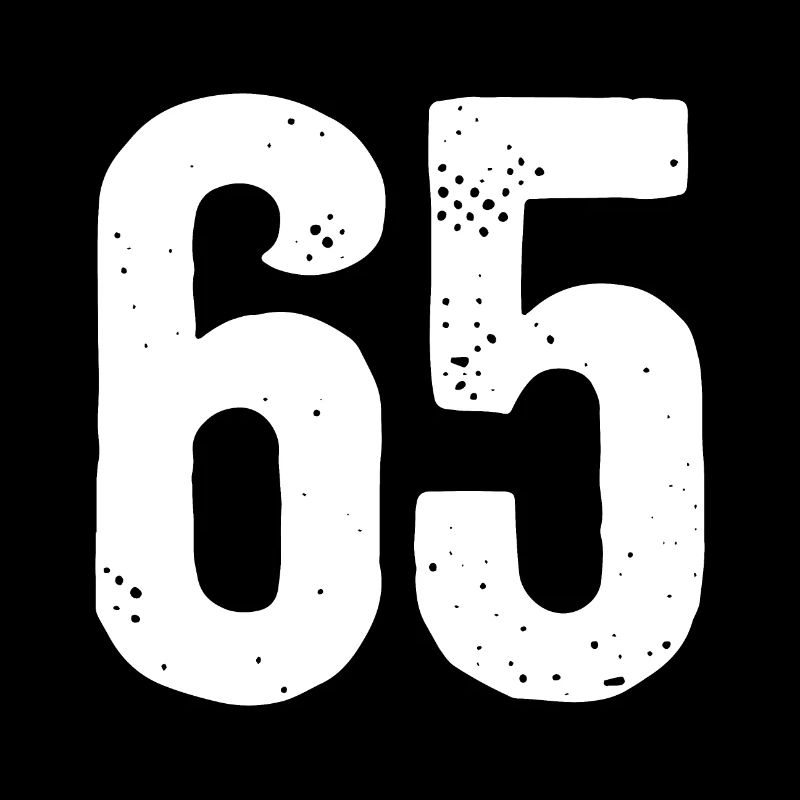 65 Numbers White