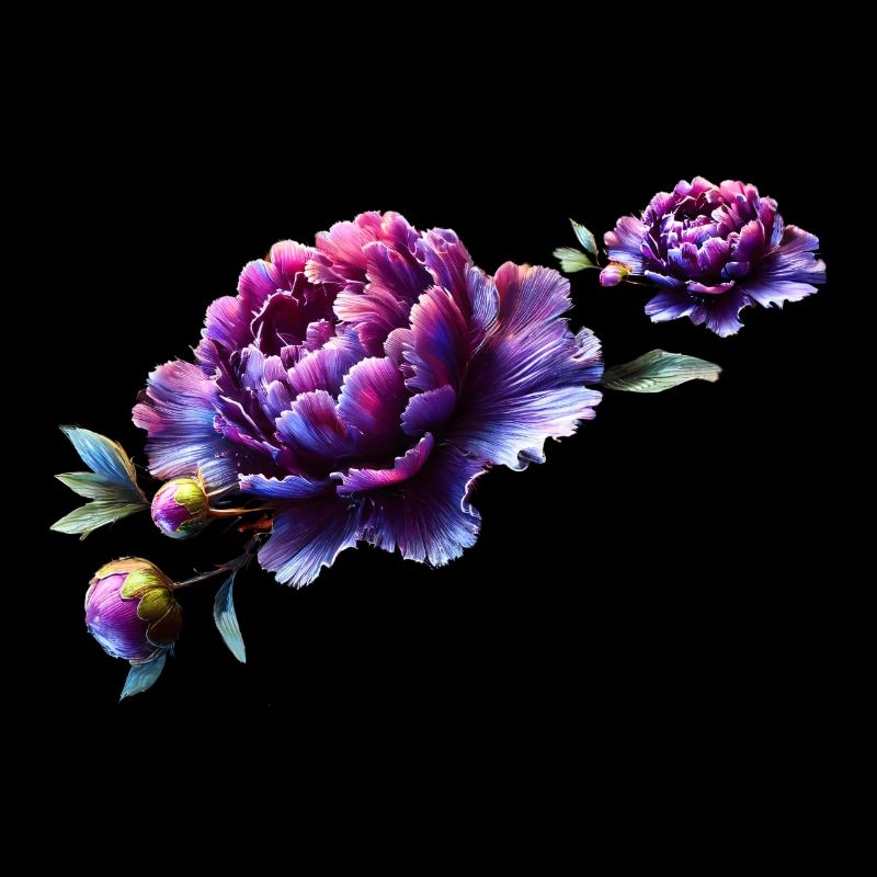 Purple peony in vibrant and elegant design