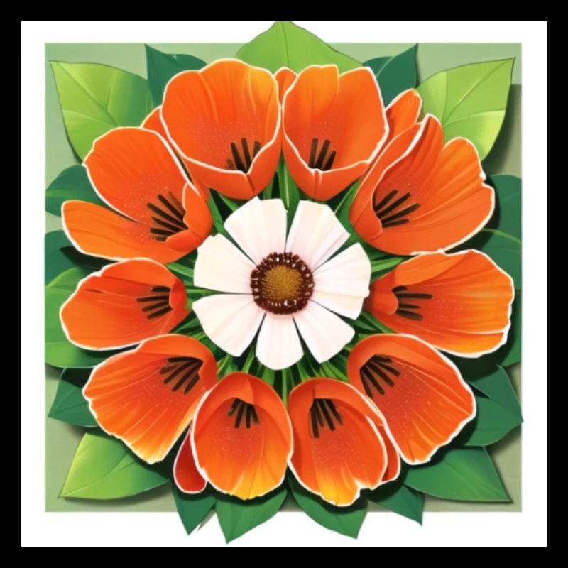 Beau bouquet de coquelicot