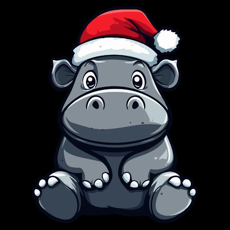 Nilpferd Weihnachten Niedlich