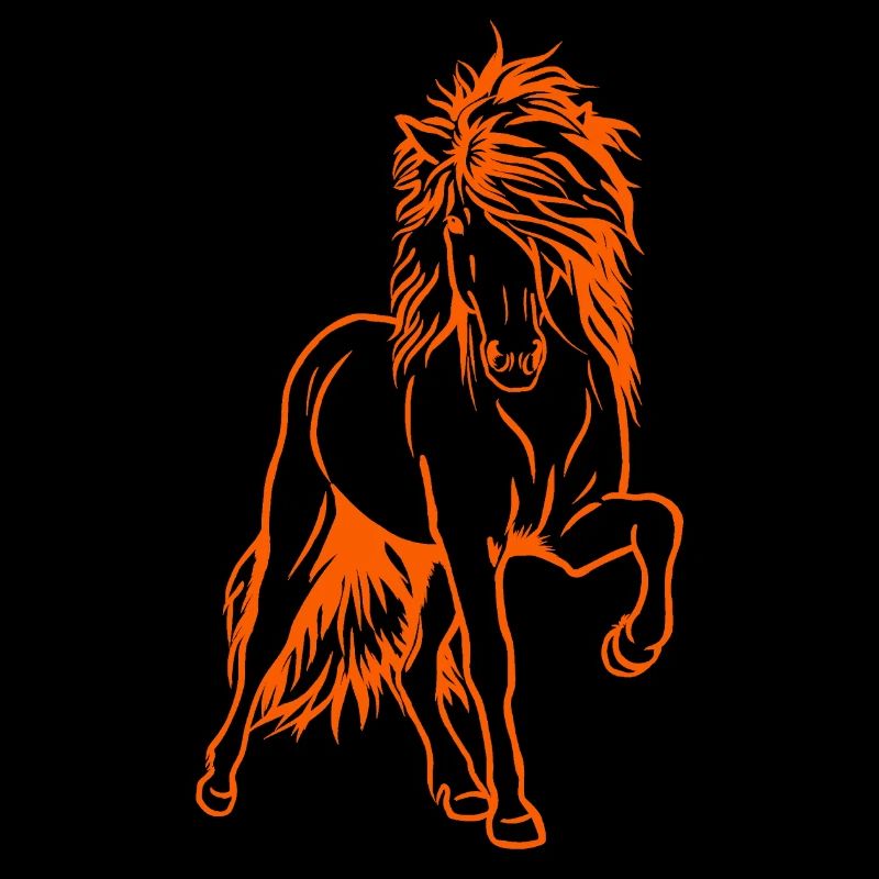 Iceland stallion in orange