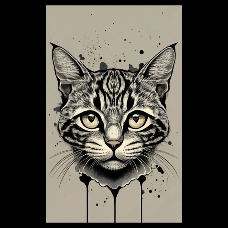 chat noir et blanc