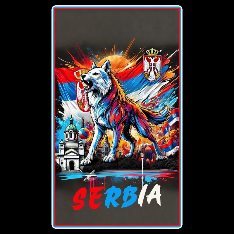 Conception du drapeau national du loup de Serbie