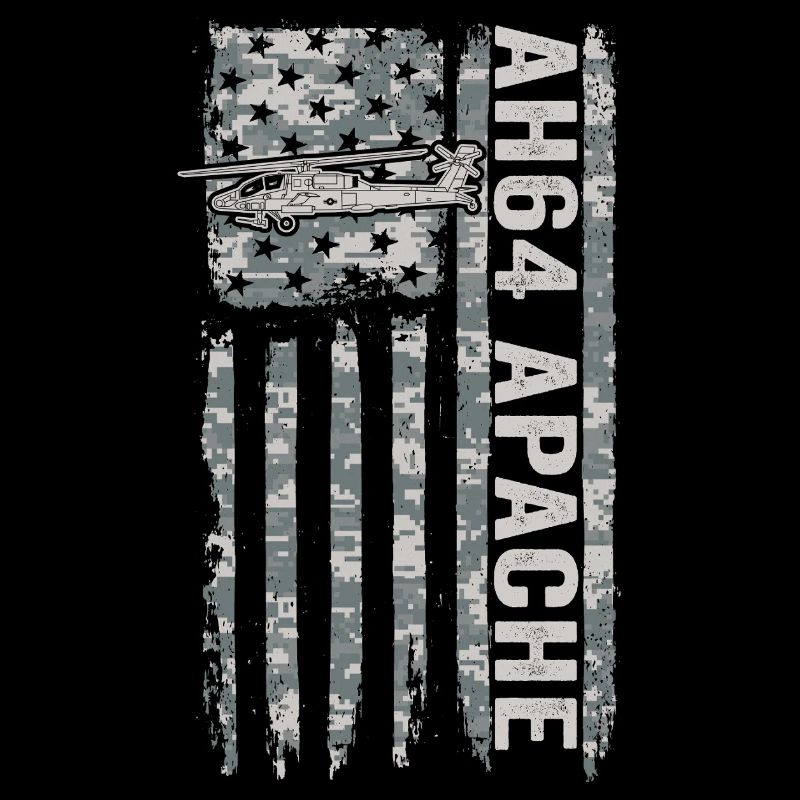 Hélicoptère AH-64 Apache avec drapeau américain