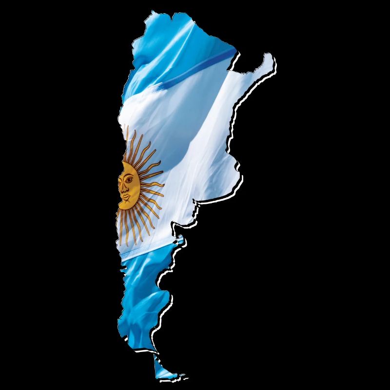 Argentina flag in Argentina map