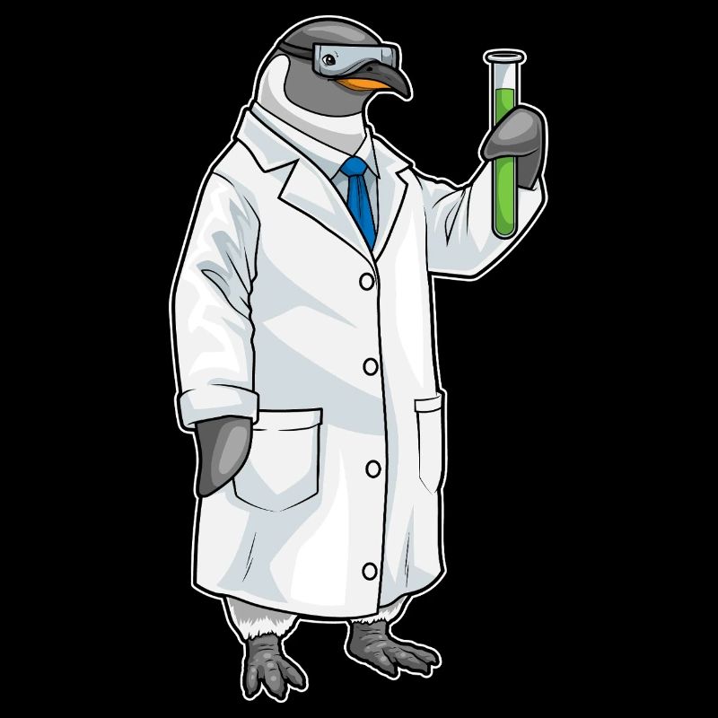Penguin Scientist Test Tube Laboratory