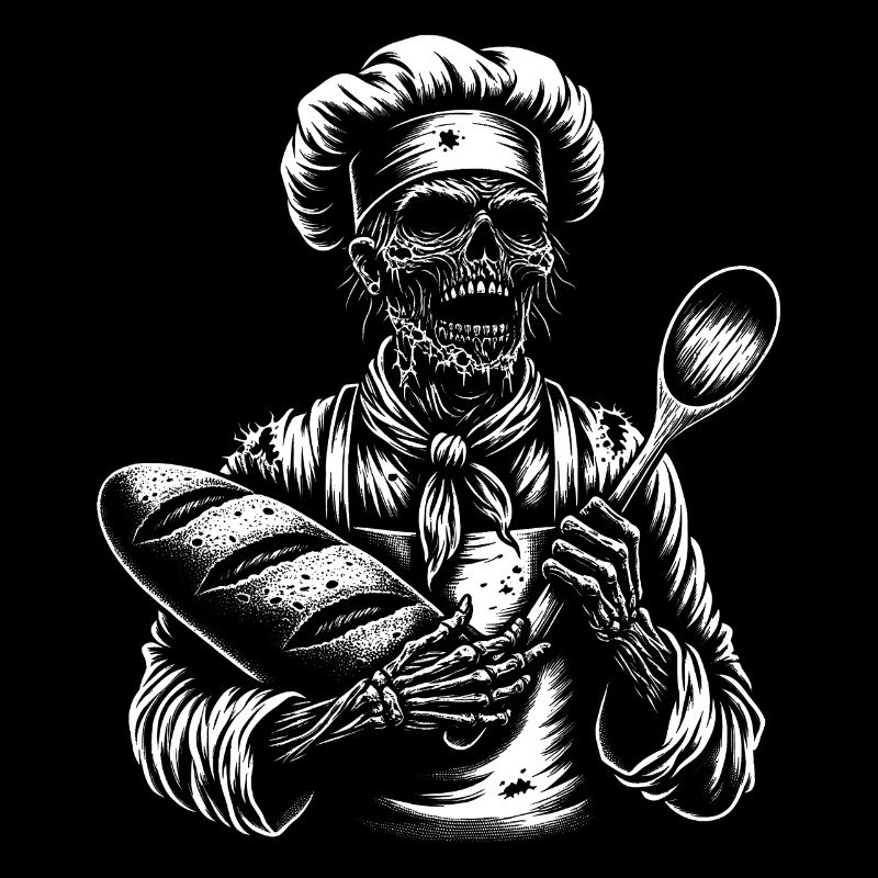 Zombie als Bäcker - gruseliger Horror Bäcker