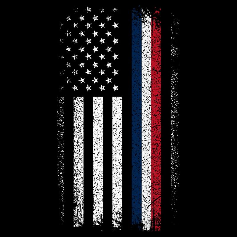 Distressed Flag: Blue Red Line