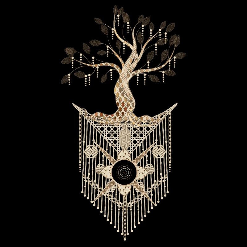 Makramee-Baum des Lebens im kunstvollen Design