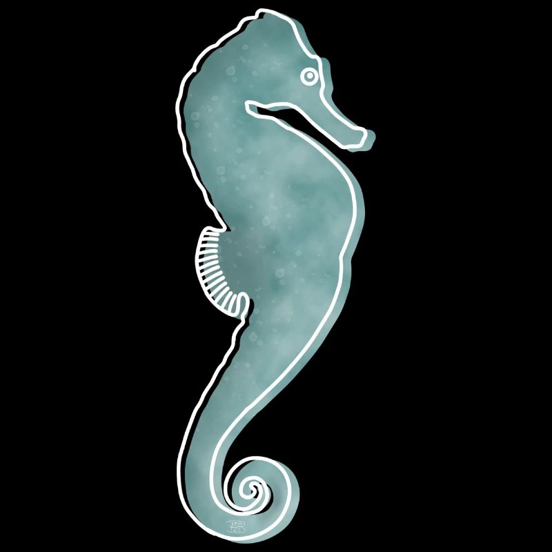 "Seepferdchen", Boho Line Art Design, Serie Ocean