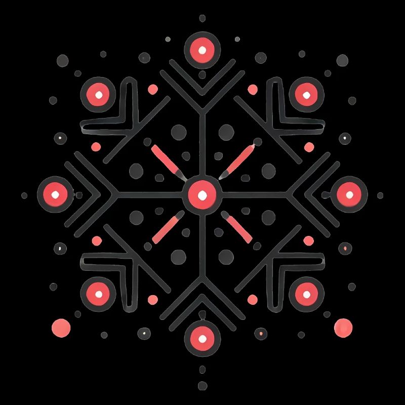 Elegantes rotes Schneeflocken-Abzeichen-Design