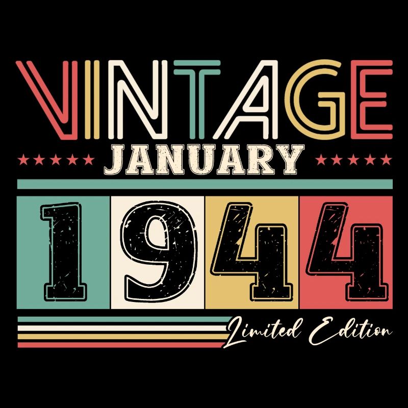 80e anniversaire Vintage Janvier Millésime 1944