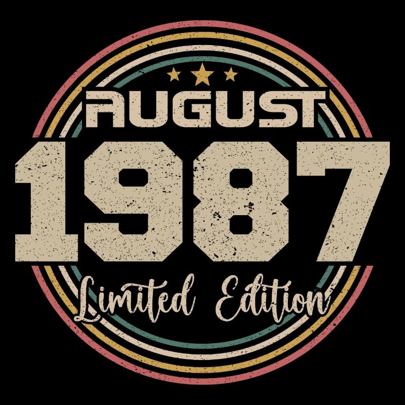 Millésime Né(e) Août 1987 Cadeau Anniversaire 1987