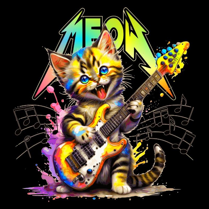 Meow-Kätzchen aus Metall – Regenbogen