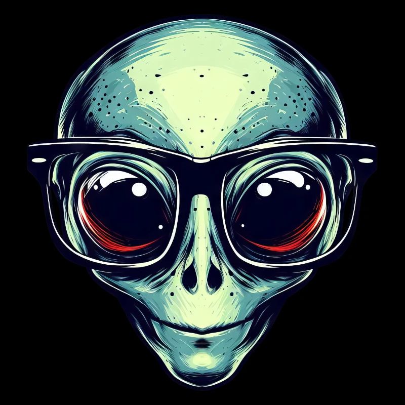 Nerdiges Alien mit Brille