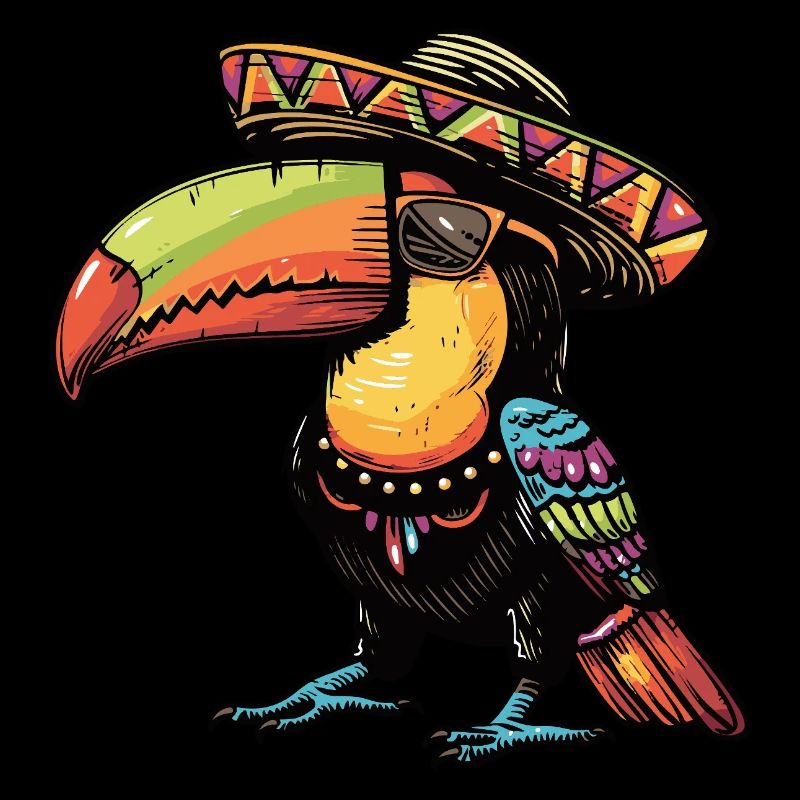 Toucan Bird Comic Funny Sombrero