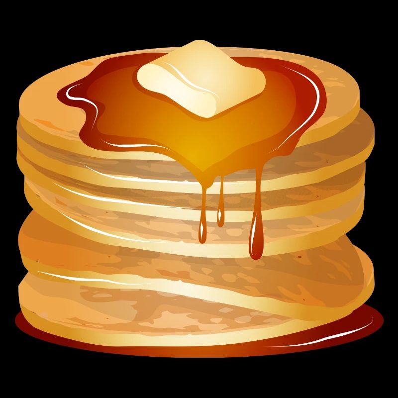 Pancakes Motif with Butter Flake and Maple Syrup