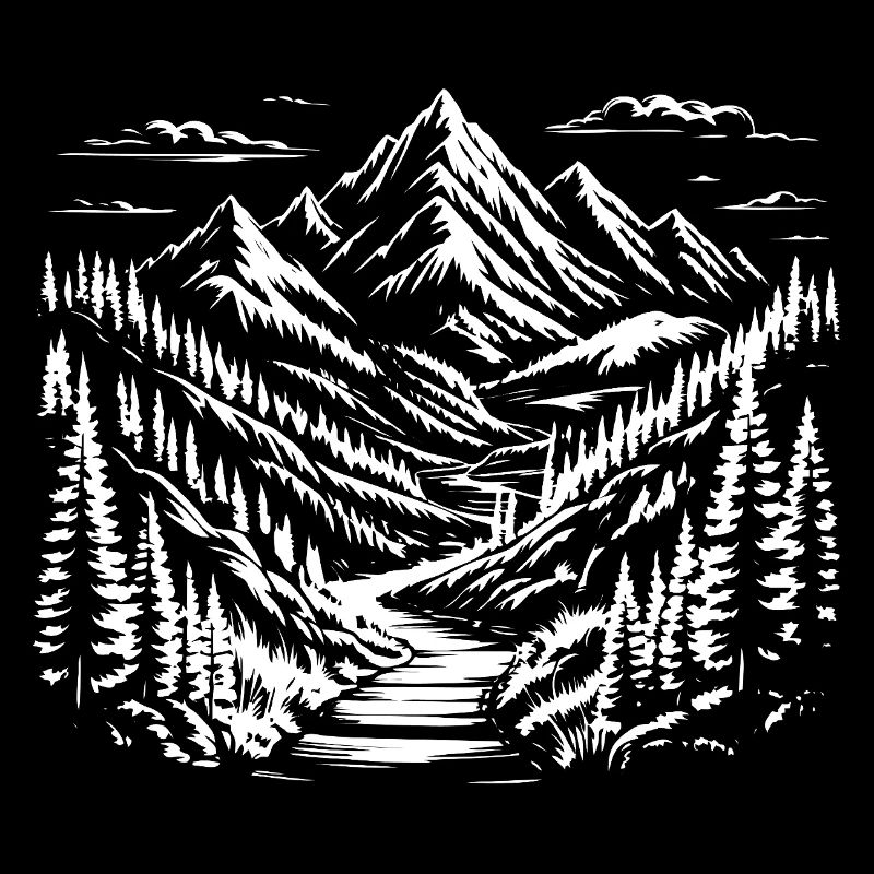 Mountain sketch landscape