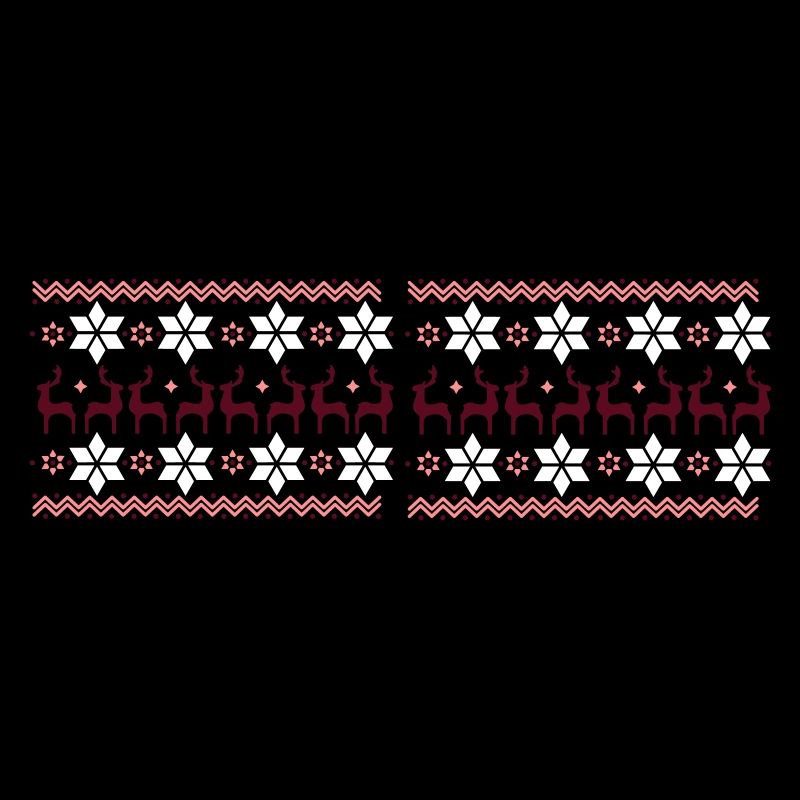 Poinsettia pattern and reindeer pattern
