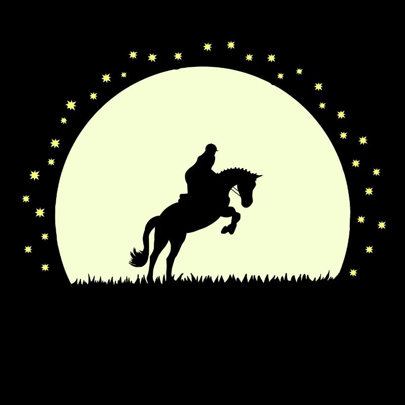 Silhouette Cheval Équestre Nocturne