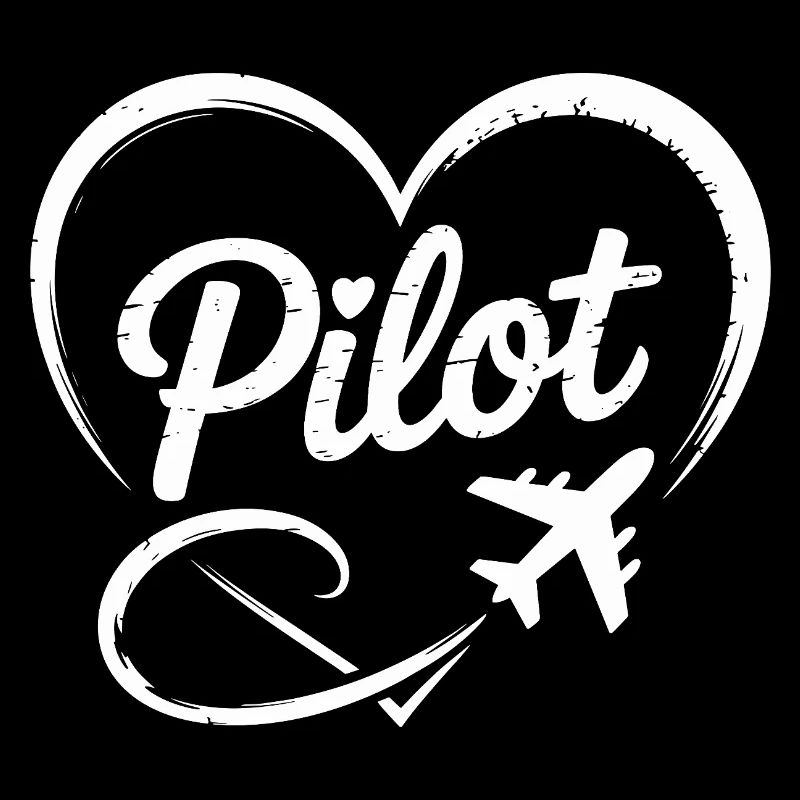 Pilot Herz Flugzeug Flugschein