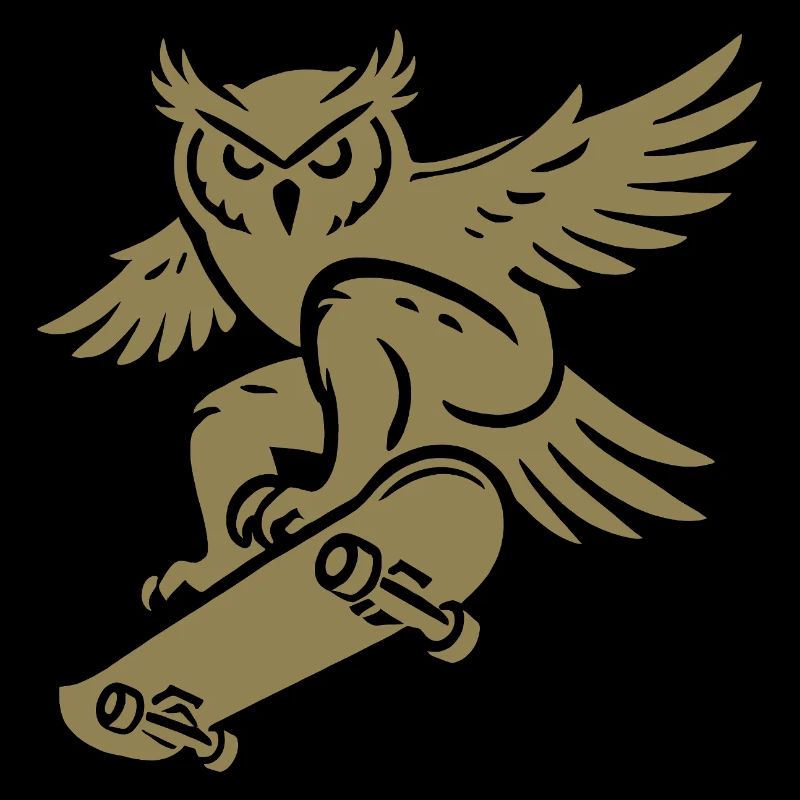 Schneeeule Skateboard Silhouette Minimalistischer