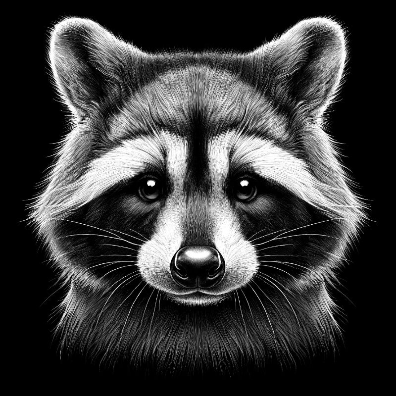 Raton laveur mignon comme un portrait cool