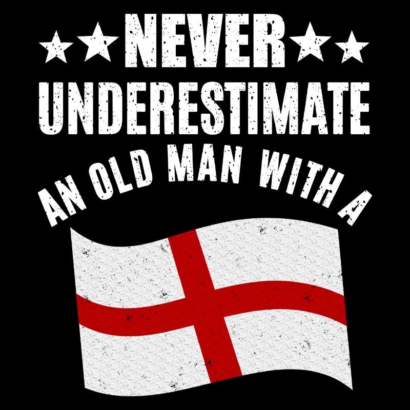 Alter Mann Mit Englischer Flagge