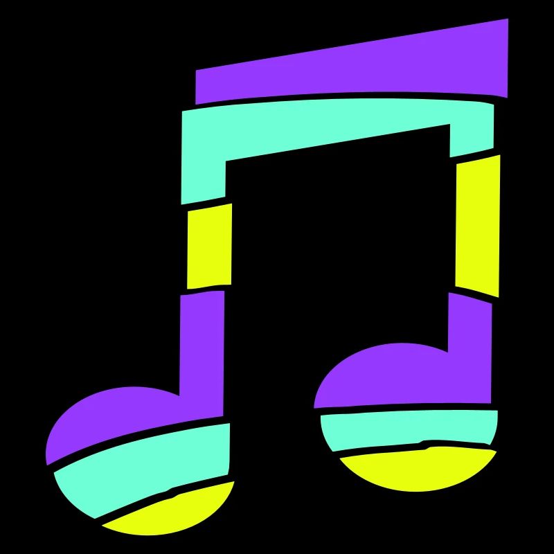 Colorful Music Note Stripe Techno Party Music Note