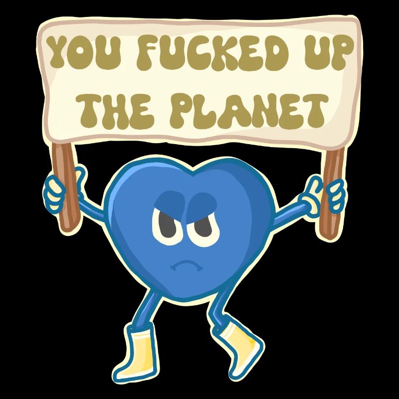 Climate activist retro mascot