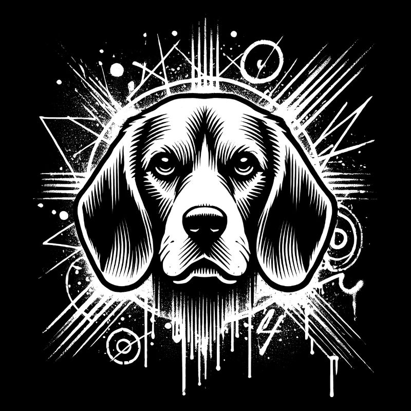 Mignon Beagle dans le style graffiti