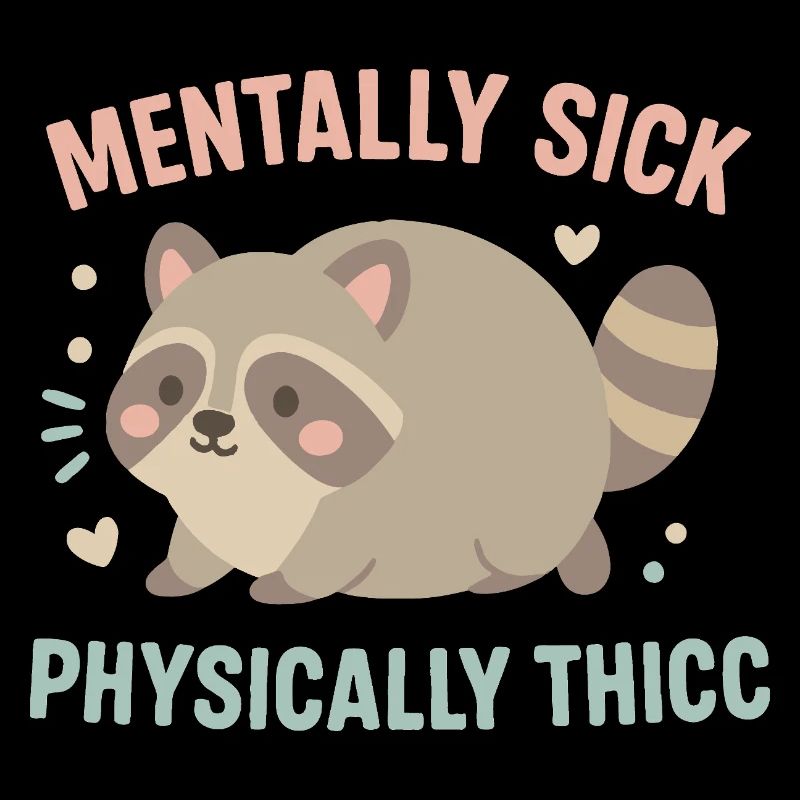Psychisch krank Körperlich Thicc Waschbär Humor