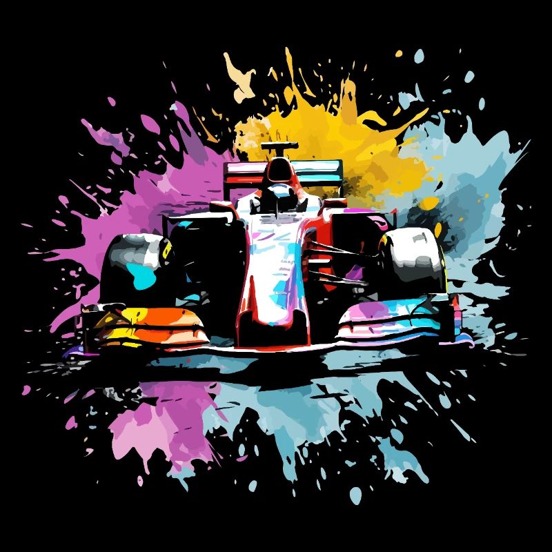Bunte Splash Art Rush Rennfahrer-Rennen