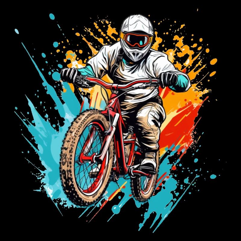 BMX Fahrer in eindrucksvollen Farben