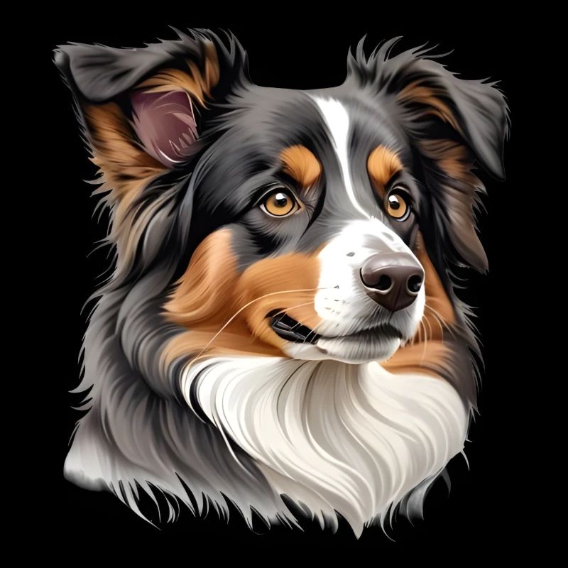 Australian Shepherd Head
