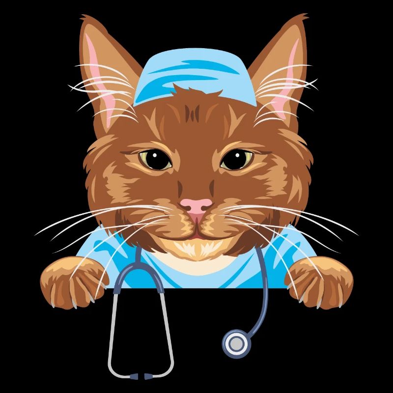 Mignon chat roux docteur